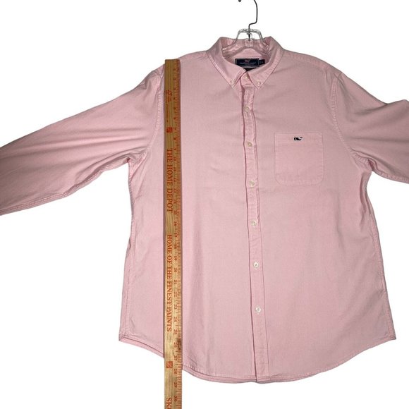 Vineyard Vines Mens Button Down Shirt Size L Pink Long Sleeve Slim Fit Tucker - Picture 9 of 9